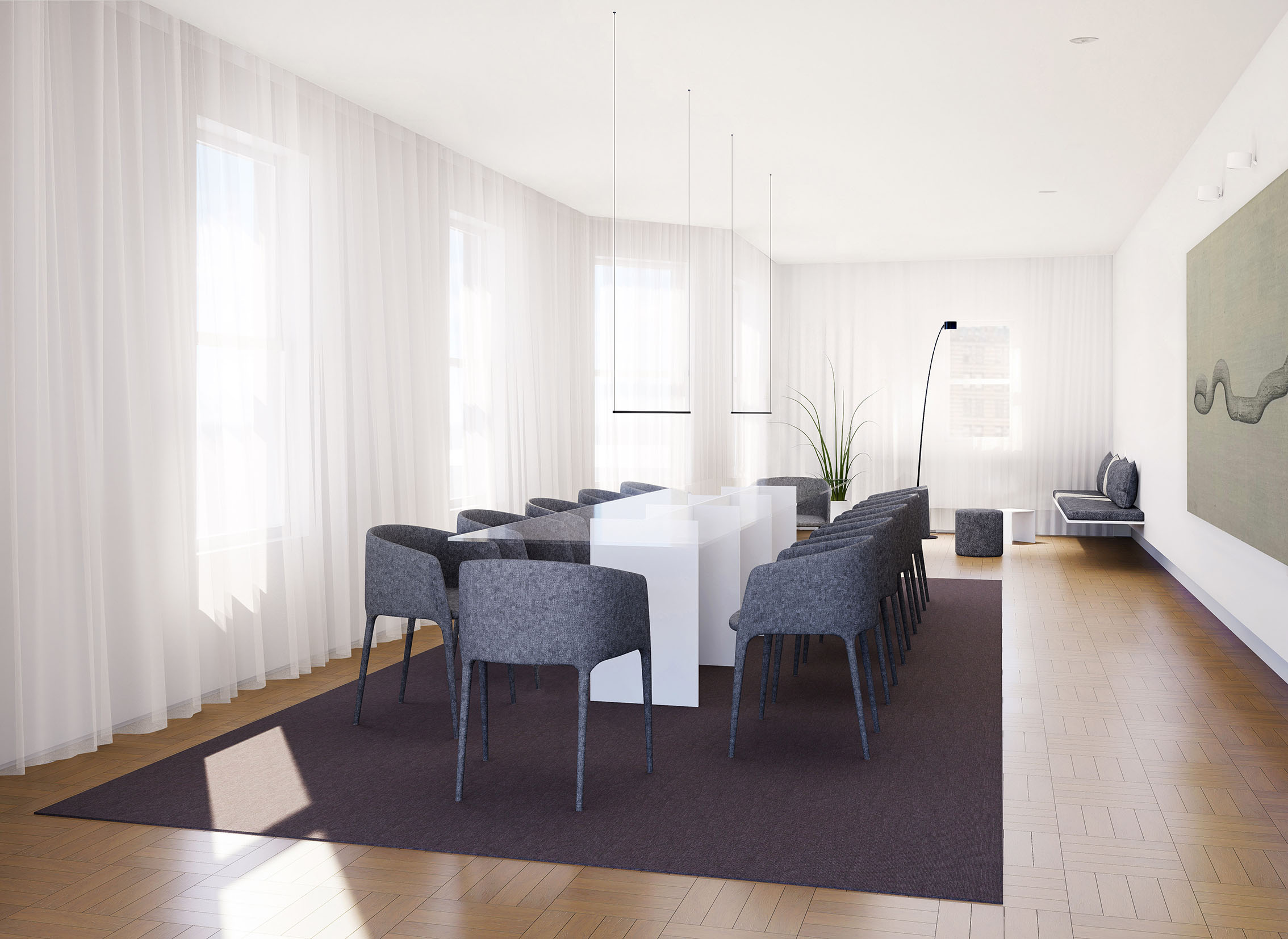 Renovated NYC apartment dining room