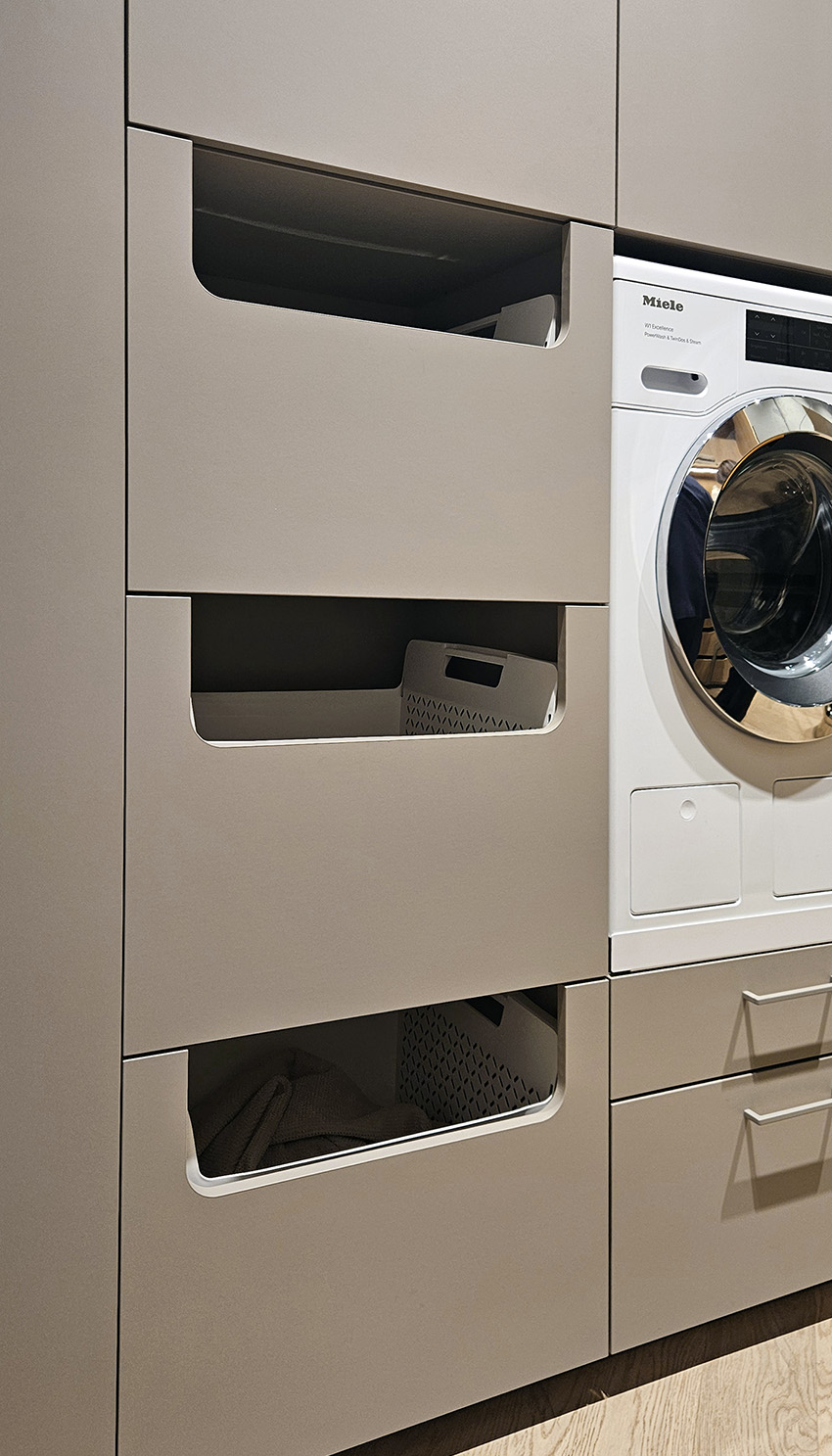 Built-in laundry and storage cabinetry