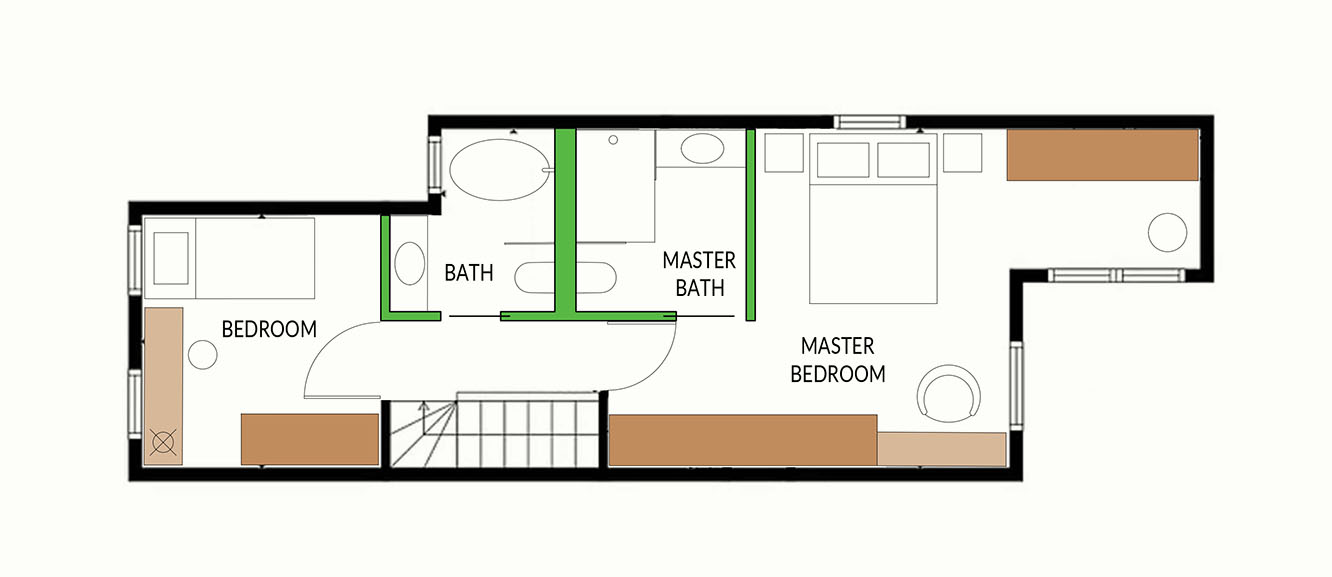 NYC gut renovation floor plan — after